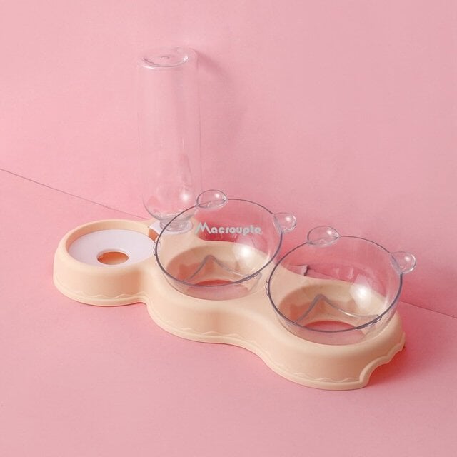 3 in 1 Pet Food and Water Bowl Set Pet Bowls, Feeders & Waterers BestPet Pink 3 in 1
