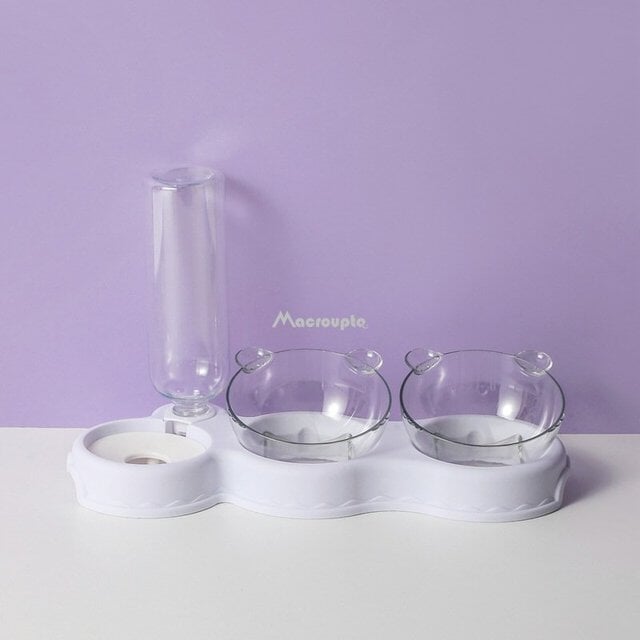 3 in 1 Pet Food and Water Bowl Set Pet Bowls, Feeders & Waterers BestPet White 3 in 1