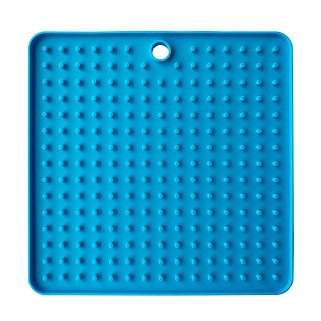 Dog Lick Pad Mat Pet Training Clickers & Treat Dispensers BestPet Blue Square