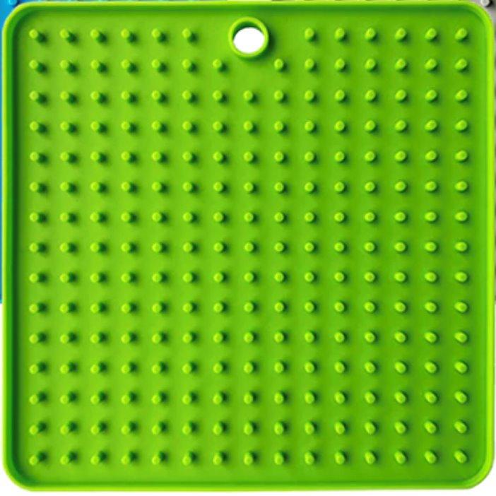 Dog Lick Pad Mat Pet Training Clickers & Treat Dispensers BestPet Green Square