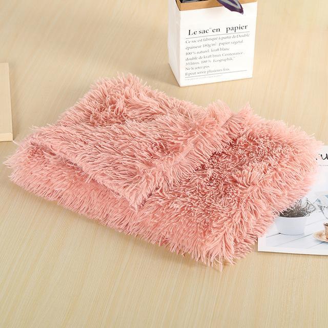 Fluffy Pet Blanket 15 Colours! Dog Beds BestPet Light Pink Small