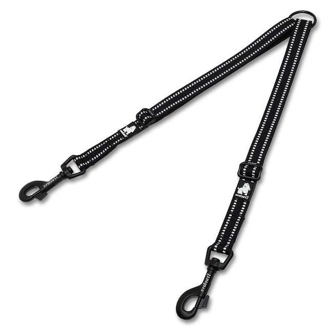 Heavy Duty Double Dog Leash Extension Pet Leash Extensions BestPet Black Small 33-50cm