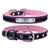Leather Dog Collar With Personalised Engraved Nameplate Pet Collars & Harnesses BestPet Pink XS 22-28cm 
