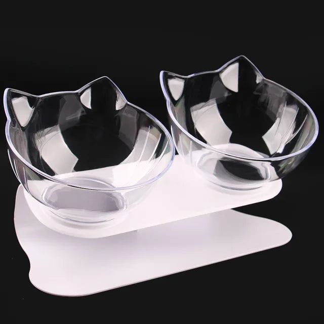 Non-Slip Double Cat Bowls Pet Bowls, Feeders & Waterers Best Pet Double Clear 