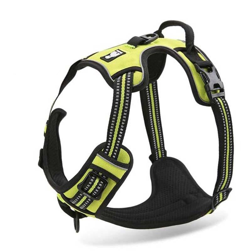 Reflective Dog Harness With Front and Back Clip Pet Collars & Harnesses BestPet Neon Yellow X Small