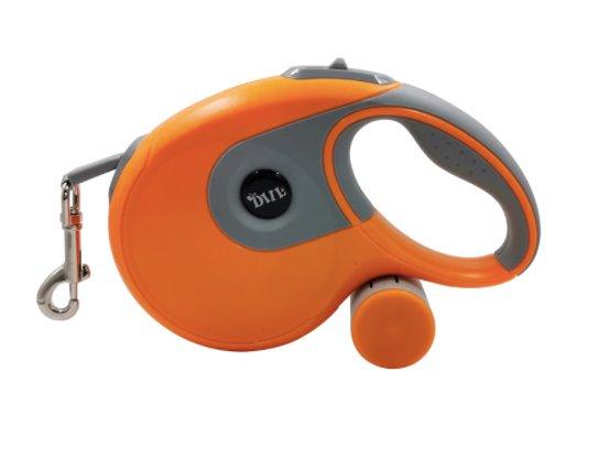 Retractable Dog Leash With Poo Bag Holder Pet Leashes BestPet Orange 5 metre + Waste Bag Holder