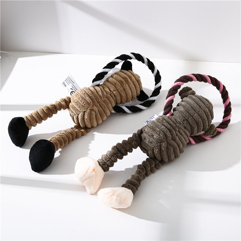 Rope & Squeak Plush Dog Chew Toy Dog Toys BestPet