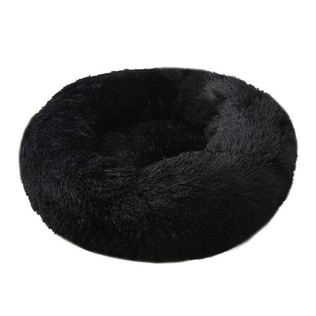 Soft and Fluffy Plush Calming Pet Bed Dog Beds BestPet Black Small 50CM