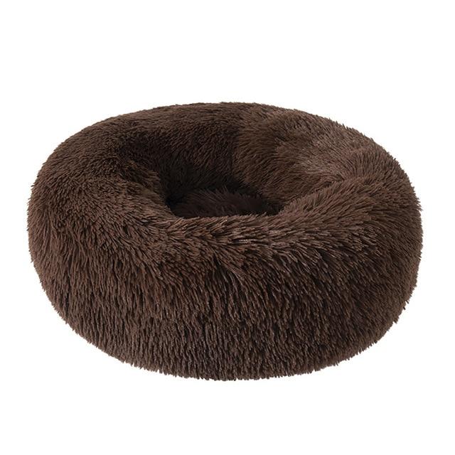 Soft and Fluffy Plush Calming Pet Bed Dog Beds BestPet Coffee Small 50CM