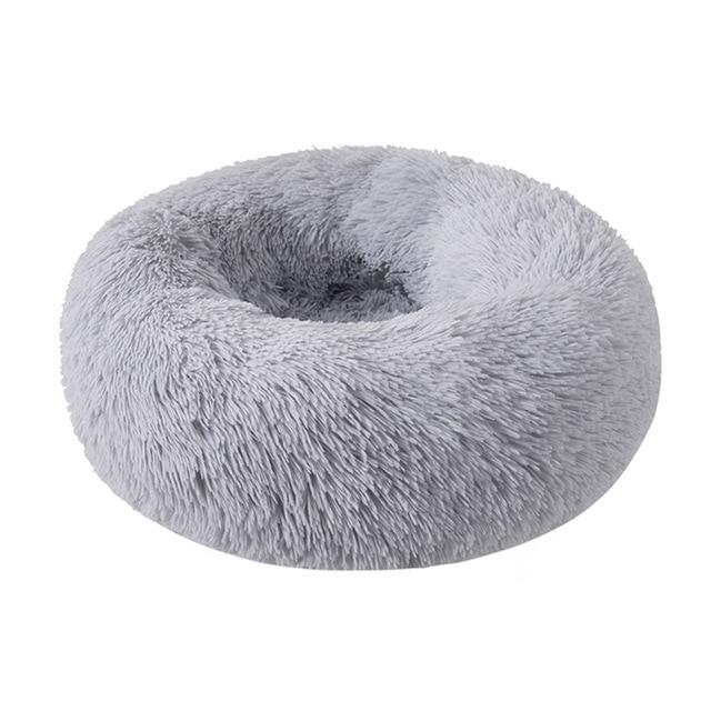 Soft and Fluffy Plush Calming Pet Bed Dog Beds BestPet Light Grey Small 50CM