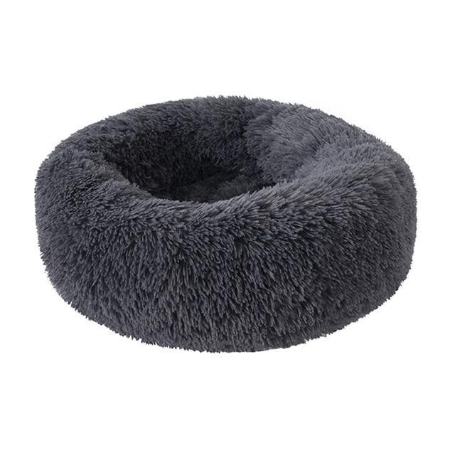Soft and Fluffy Plush Calming Pet Bed With Removable Cover Dog Beds BestPet Dark Grey Small 50CM