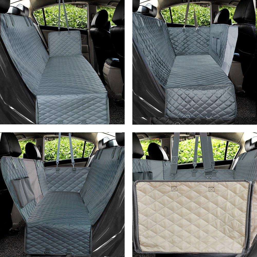 Waterproof Pet Car Back Seat Protector With Mesh Pocket Pet Carriers & Crates BestPet