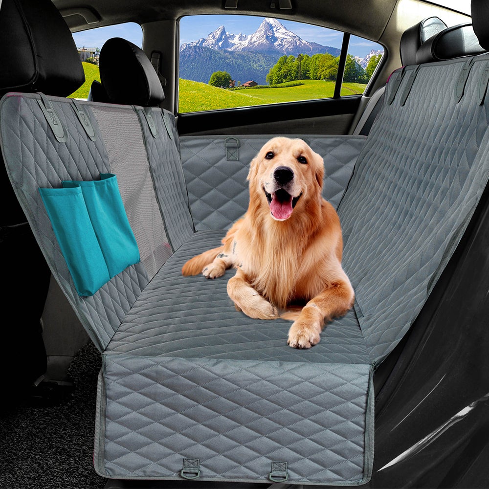 Waterproof Pet Car Back Seat Protector With Mesh Pocket Pet Carriers & Crates BestPet