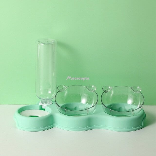 3 in 1 Pet Food and Water Bowl Set Pet Bowls, Feeders & Waterers BestPet Light Green 3 in 1 