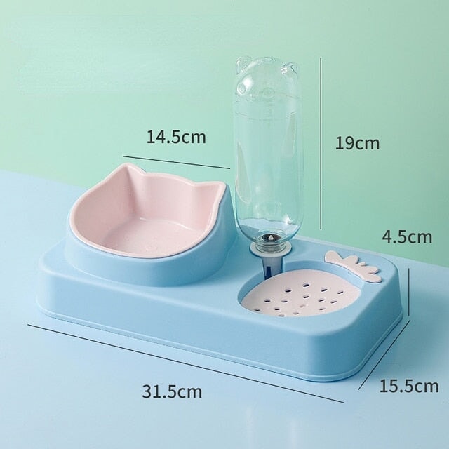 3 in 1 Pet Food and Water Bowl Set Pet Bowls, Feeders &amp; Waterers BestPet Sky Blue 2 in 1 