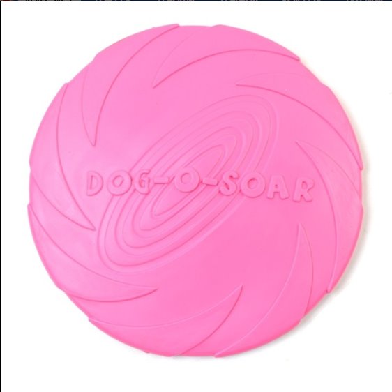 Bite Resistant Silicone Dog Frisbee Dog Toys BestPet Pink Diameter 15cm 