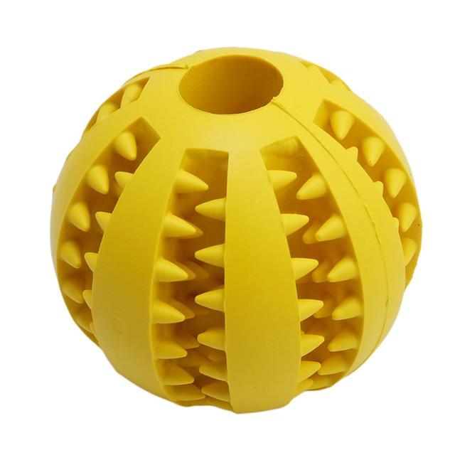 Dog Food Rubber Ball Toy Dog Toys BestPet Yellow 5cm Diameter 