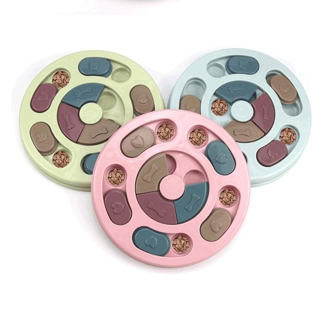 Dog Interactive Food Puzzle Toys - 3 Designs! Dog Toys BestPet Blue Disc 