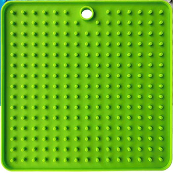 Dog Lick Pad Mat Pet Training Clickers & Treat Dispensers BestPet Green Square 