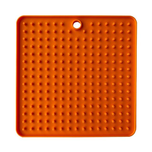 Dog Lick Pad Mat Pet Training Clickers & Treat Dispensers BestPet Orange Square 