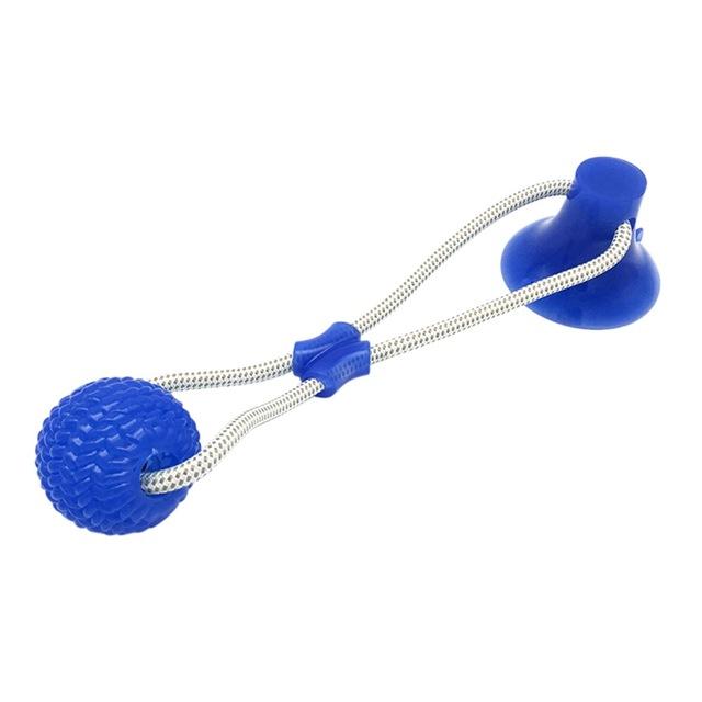 Dog Tug Ball With Suction Cup Dog Toys BestPet Blue 