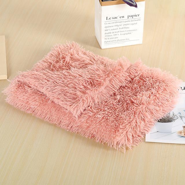 Fluffy Pet Blanket 15 Colours! Dog Beds BestPet Light Pink Small 