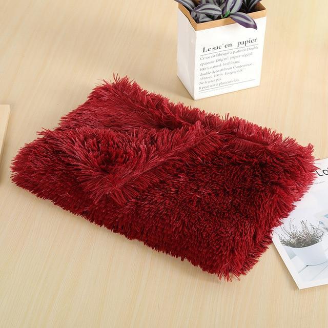 Fluffy Pet Blanket 15 Colours! Dog Beds BestPet Red Small 