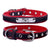 Leather Dog Collar With Personalised Engraved Nameplate Pet Collars & Harnesses BestPet Red XS 22-28cm 