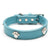 Leather Pet Collar Paw Style Pet Collars & Harnesses BestPet Blue Small 