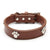 Leather Pet Collar Paw Style Pet Collars & Harnesses BestPet Brown Small 