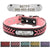 Leather Pet Collar With Personalised Engraved Nameplate Pet Collars & Harnesses BestPet Pink X Small 