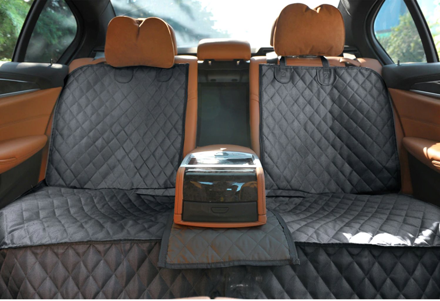 Pet Car Back Seat Protector With Armrest Zip Pet Carriers & Crates BestPet 