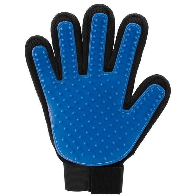 Pet Grooming Glove Brush Pet Combs & Brushes BestPet Blue Right Hand 