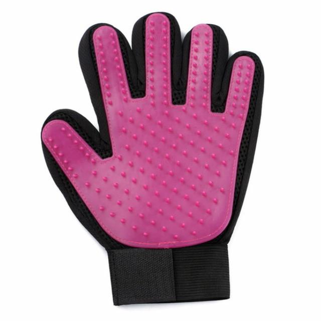 Pet Grooming Glove Brush Pet Combs & Brushes BestPet Pink Left Hand 