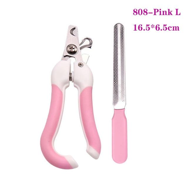 Professional Pet Nail Clippers Pet Nail Tools BestPet Pink Hook Grip + File Large 