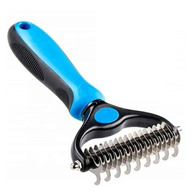 Professional Pet Rake Shedding Brush Pet Combs &amp; Brushes BestPet Blue Thick Fur 75x160mm