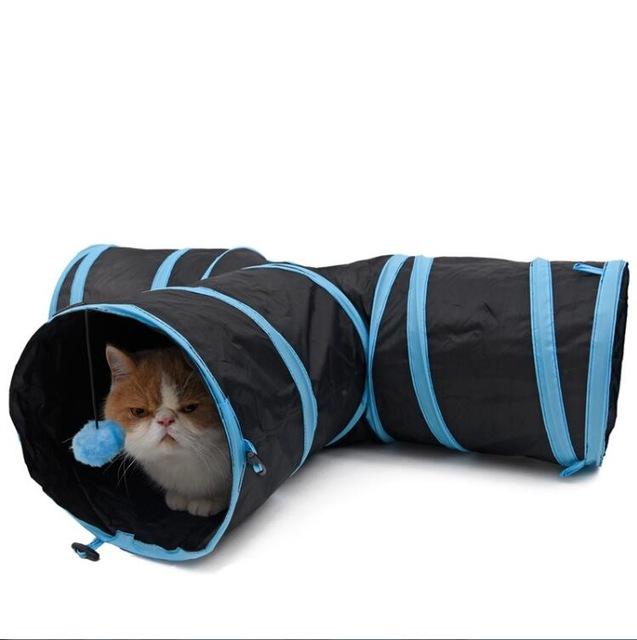 Quality Portable Pet Tunnels Cat Toys BestPet Blue 3 Holes 