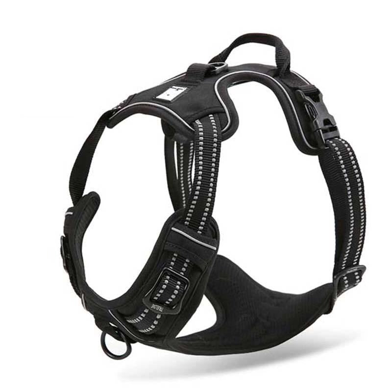 Reflective Dog Harness With Front and Back Clip Pet Collars & Harnesses BestPet Black X Small 