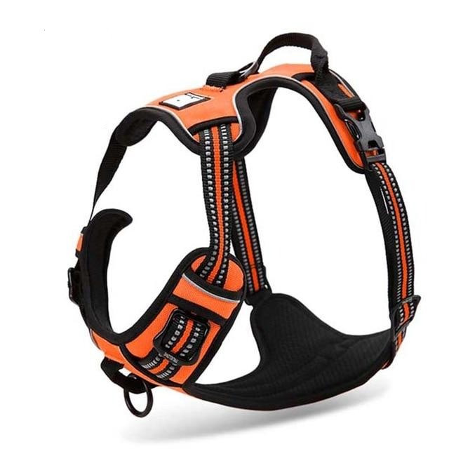 Reflective Dog Harness With Front and Back Clip Pet Collars & Harnesses BestPet Orange X Small 