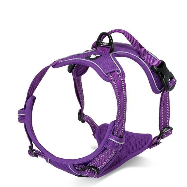 Reflective Dog Harness With Front and Back Clip Pet Collars &amp; Harnesses BestPet Purple X Small 