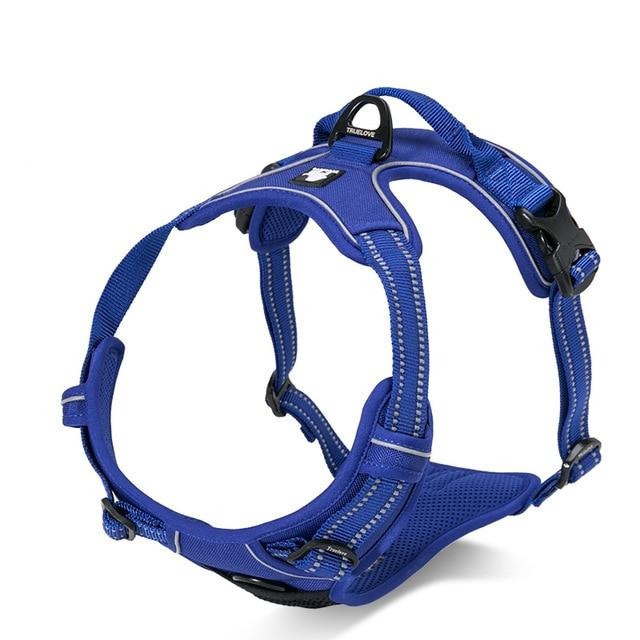 Reflective Dog Harness With Front and Back Clip Pet Collars &amp; Harnesses BestPet Royal Blue X Small 