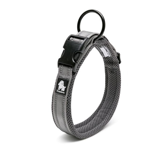Reflective Mesh Padded Dog Collar Pet Collars &amp; Harnesses BestPet Grey XX Small 