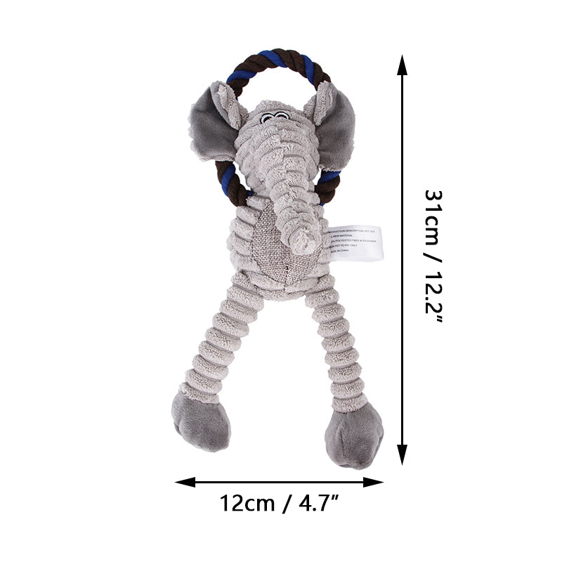 Rope & Squeak Plush Dog Chew Toy Dog Toys BestPet 