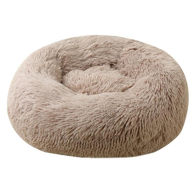 Soft and Fluffy Plush Calming Pet Bed With Removable Cover Dog Beds BestPet Brown Small 50CM 