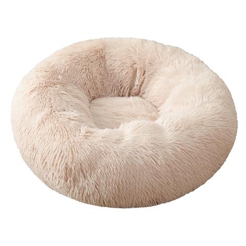 Soft and Fluffy Plush Calming Pet Bed With Removable Cover Dog Beds BestPet Cream Small 50CM 