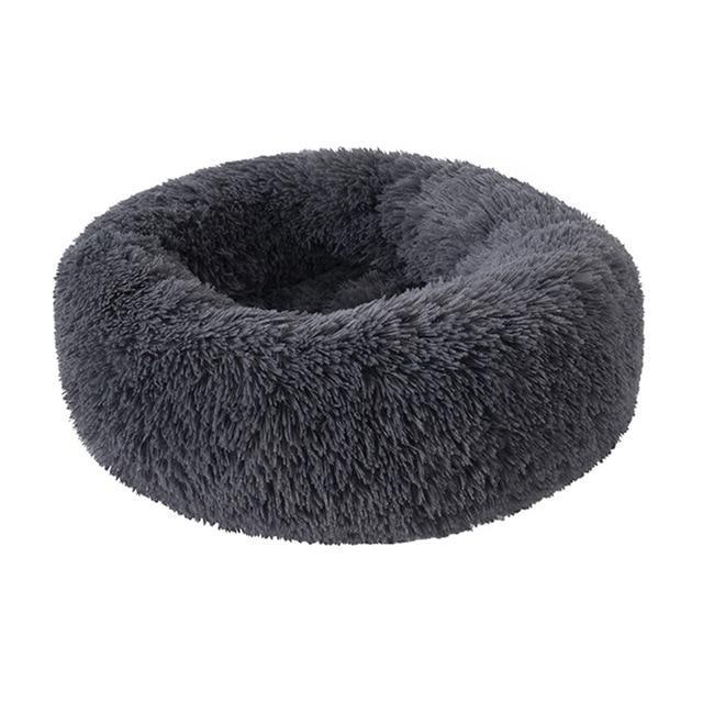 Soft and Fluffy Plush Calming Pet Bed With Removable Cover Dog Beds BestPet Dark Grey Small 50CM 