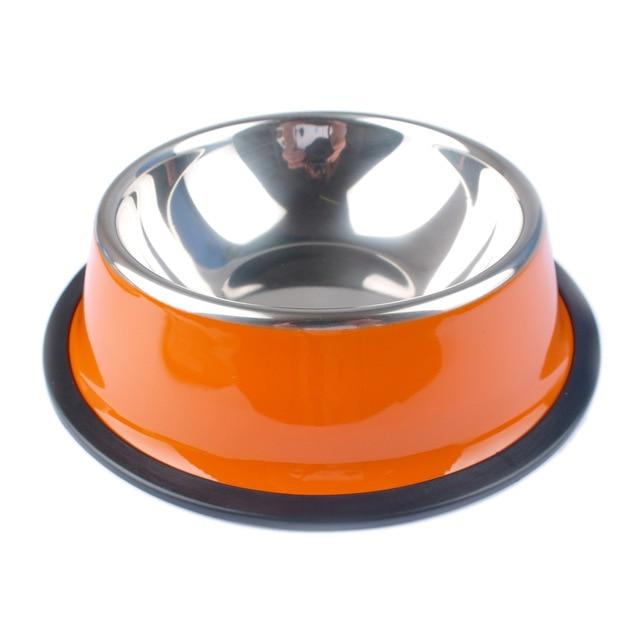 Stainless Steel Pet Food and Water Bowl 4 Colours! Pet Bowls, Feeders &amp; Waterers BestPet Orange Small 
