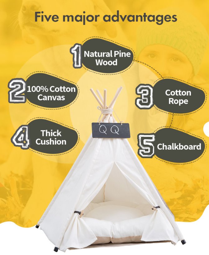 TeePee Tent Pet Bed - 7 Designs! Dog Beds BestPet 