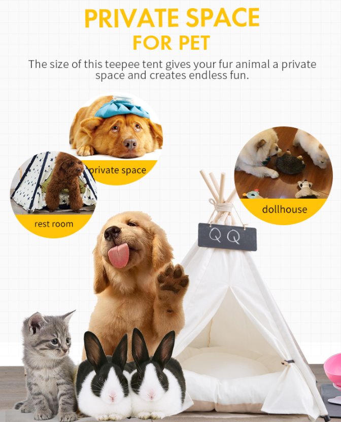 TeePee Tent Pet Bed - 7 Designs! Dog Beds BestPet 