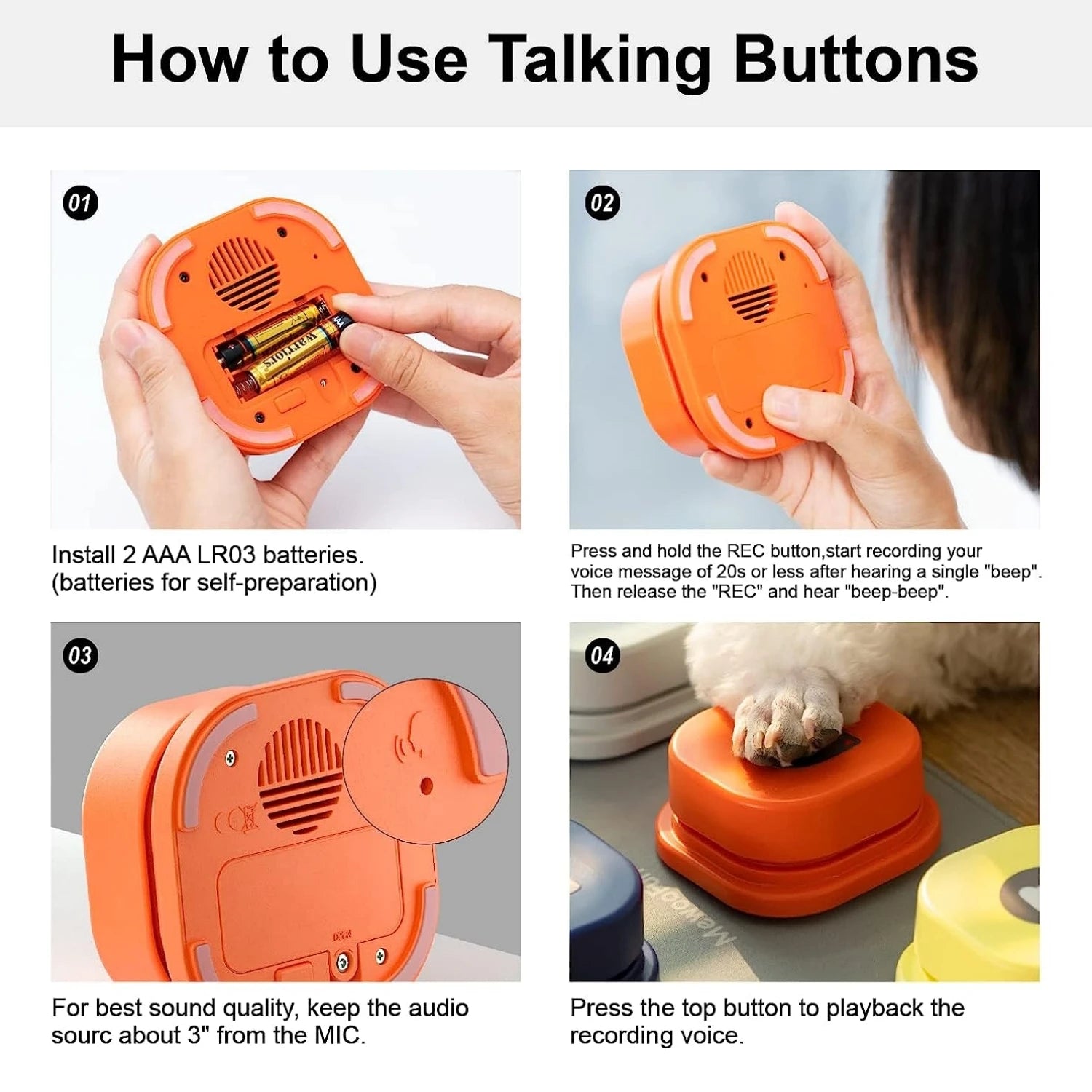 Voice Recording Buttons Dog Toy Dog Toys Best Pet 